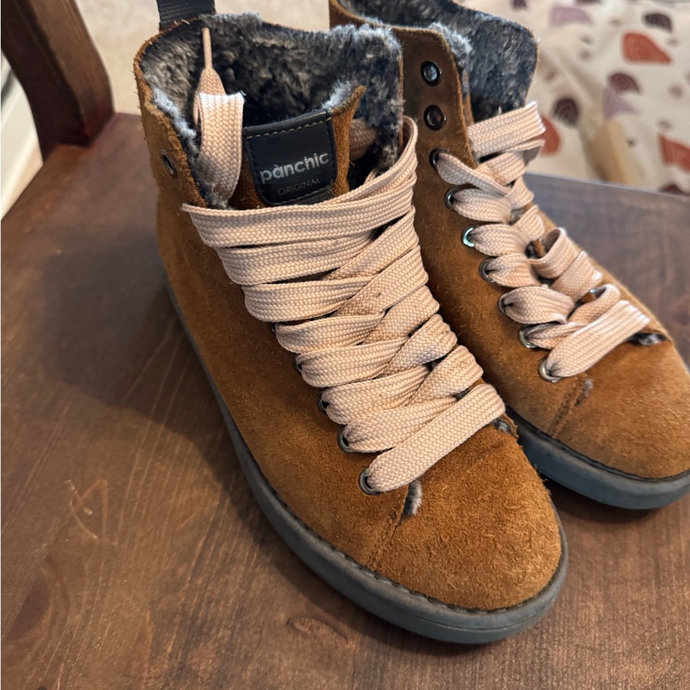 Panchic Brown Suede High-Top Sneakers